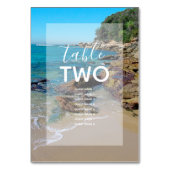 Rocky Beach Wedding Guest Names Kaart (Achterkant)