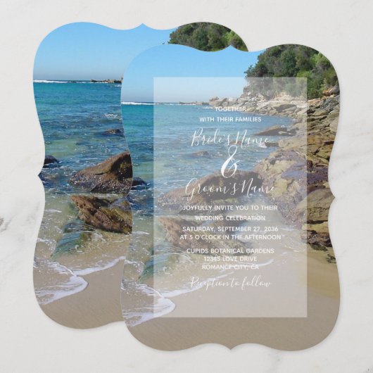 Rocky Beach Wedding Invitations Kaart (Voorkant / Achterkant)