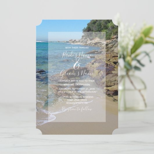 Rocky Beach Wedding Invitations Kaart (Staand voorkant)