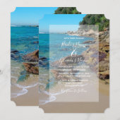 Rocky Beach Wedding Invitations Kaart (Voorkant / Achterkant)