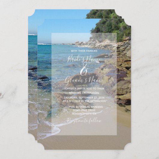 Rocky Beach Wedding Invitations Kaart (Voorkant / Achterkant)