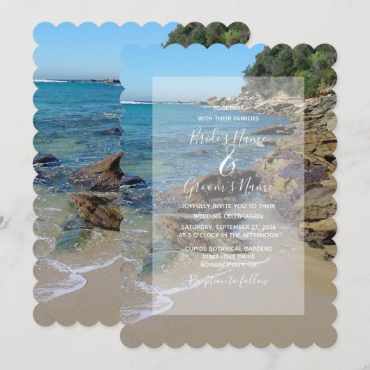 Rocky Beach Wedding Invitations Kaart (Voorkant / Achterkant)