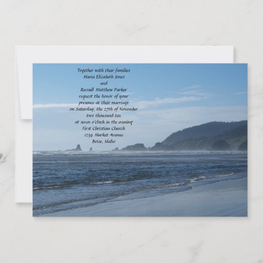 Rocky Beach Wedding Invitations Kaart (Voorkant)