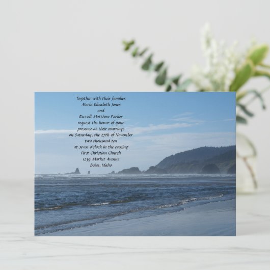 Rocky Beach Wedding Invitations Kaart (Staand voorkant)