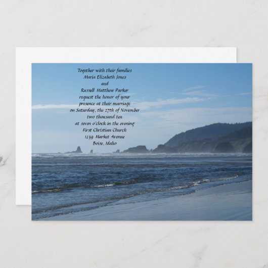 Rocky Beach Wedding Invitations Kaart (Voorkant / Achterkant)