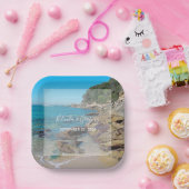 Rocky Beach Wedding Papieren Bordje (Feest)