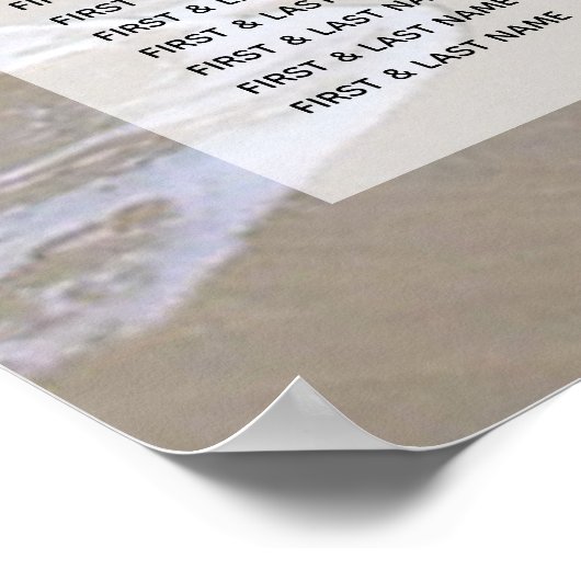 Rocky Beach Wedding Seating Chart Poster (Hoek)