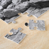 Rocky Beach zwart-wit foto puzzel Legpuzzel (Zijkant)