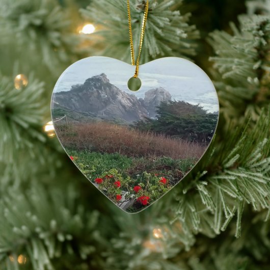 Rocky California Coast Rocky Point Heart Keramisch Ornament (Boom)