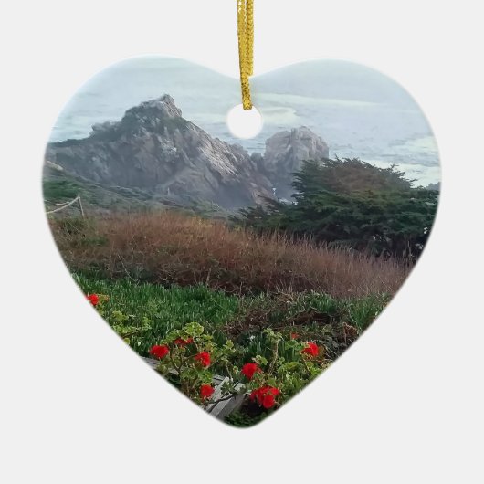 Rocky California Coast Rocky Point Heart Keramisch Ornament (Voorkant)