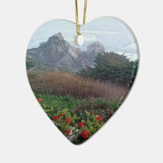 Rocky California Coast Rocky Point Heart Keramisch Ornament (Links)