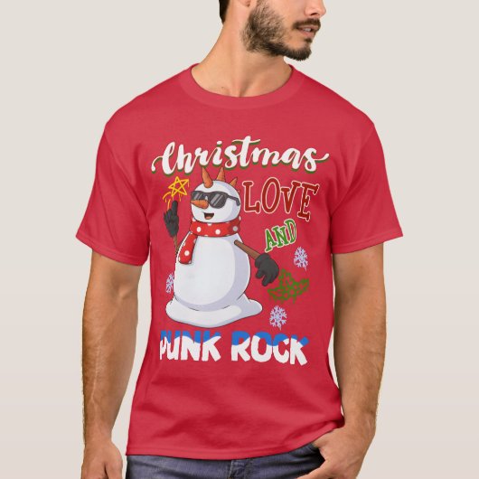 Rocky Christmas Santa Claus Concert In Punk Rock g T-shirt (Voorkant)
