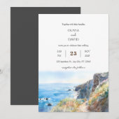 Rocky Cliff Trail Blauwe Oceaan Waves Strand Bruil Kaart (Voorkant / Achterkant)