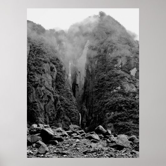 Rocky Cliffs bij Fox Glacier Poster (Voorkant)