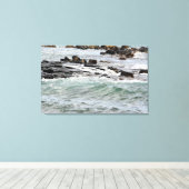 Rocky Coast bij Kauai, Hawaï Canvas Afdruk (Insitu (Houten vloer))