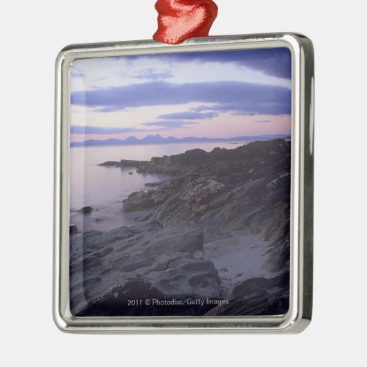 Rocky Coast bij Sunset in Kintyre, Argyll, Schotla Metalen Ornament (Links)