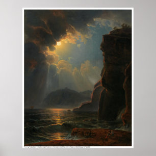 Rocky Coast in het maanlicht door Schödlberger Poster
