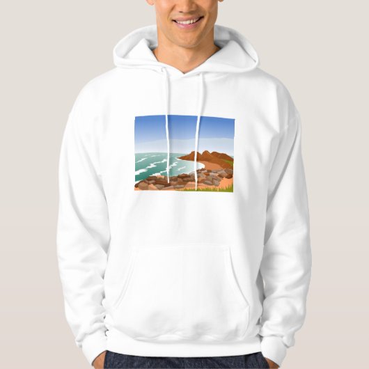 Rocky Coast Mannen Hoodie (Voorkant)