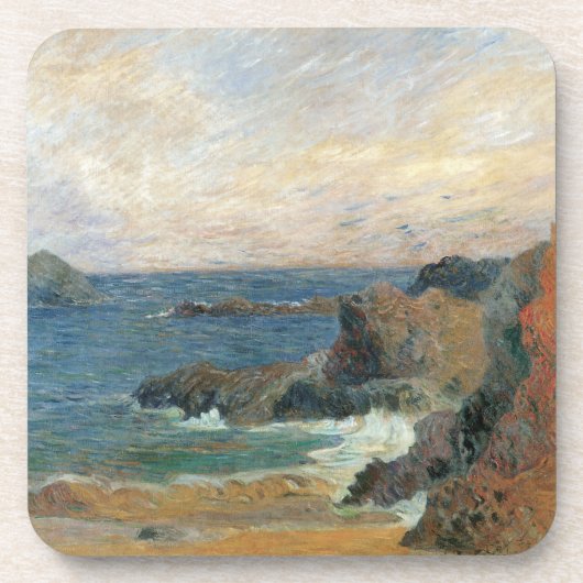 Rocky Coast van Paul Gauguin,  impressionisme Bier Onderzetter (Voorkant)