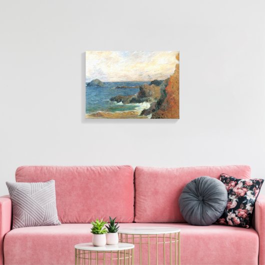 Rocky Coast van Paul Gauguin,  impressionisme Canvas Afdruk (Insitu (Woonkamer))