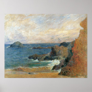 Rocky Coast van Paul Gauguin, impressionisme Poster