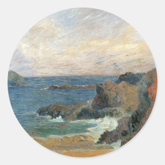 Rocky Coast van Paul Gauguin, impressionisme Ronde Sticker (Voorkant)