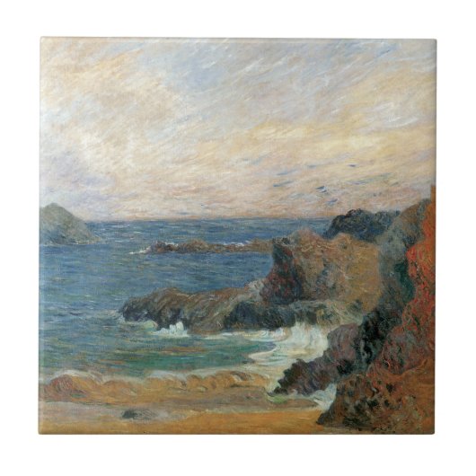 Rocky Coast van Paul Gauguin, impressionisme Tegeltje (Voorkant)