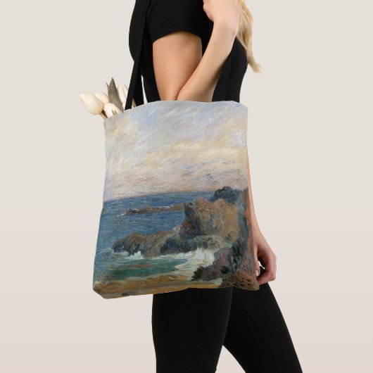 Rocky Coast van Paul Gauguin,  impressionisme Tote Bag (Dichtbij)