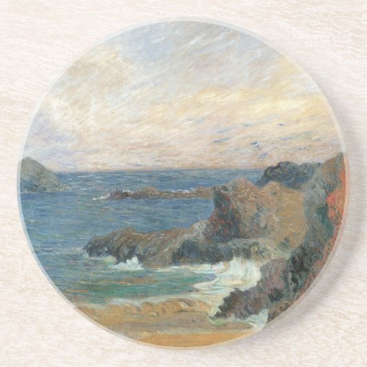 Rocky Coast van Paul Gauguin,  impressionisme Zandsteen Onderzetter (Voorkant)