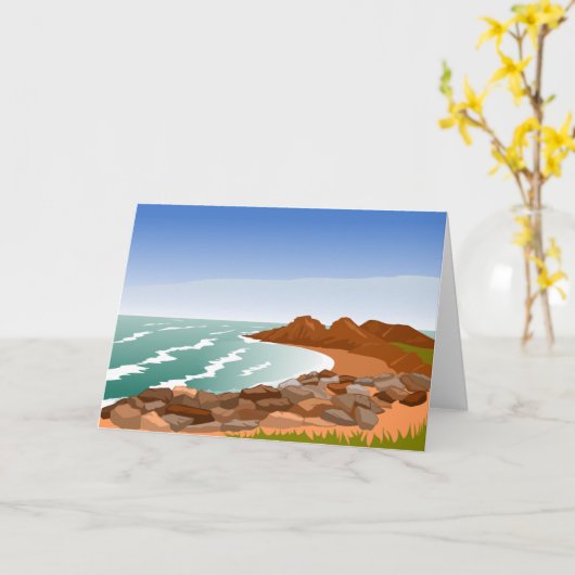 Rocky Coast Wenskaarten Kaart (Gele Bloem)