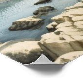 Rocky cove in een meer in de heuvels poster (Hoek)