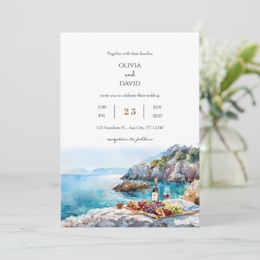 Rocky Cove Turquoise Waters picknick strand bruilo Kaart (Staand voorkant)