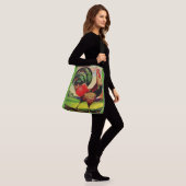 Rocky de knappe haan print crossbody tas (Op model)