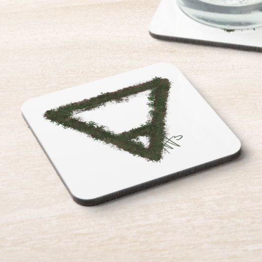 Rocky Earth Element Alchemy Symbool Bier Onderzetter (Linkerzijde)