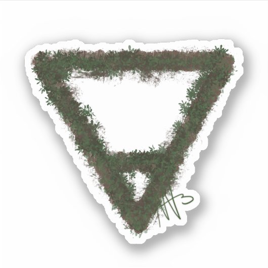 Rocky Earth Element Alchemy Symbool Custom Sticker (Voorkant)