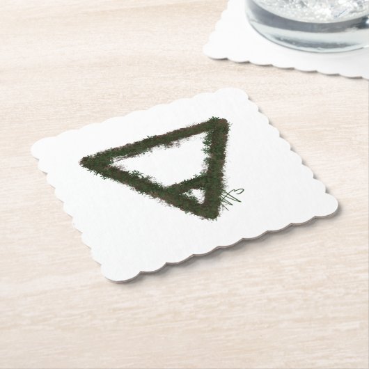 Rocky Earth Element Alchemy Symbool Kartonnen Onderzetters (Gebogen)