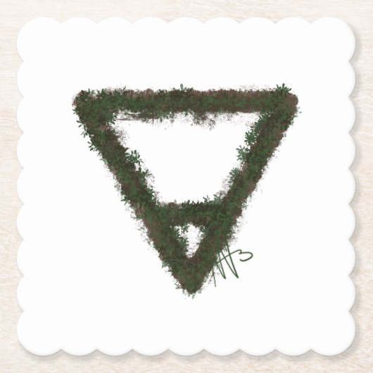 Rocky Earth Element Alchemy Symbool Kartonnen Onderzetters (Voorkant)