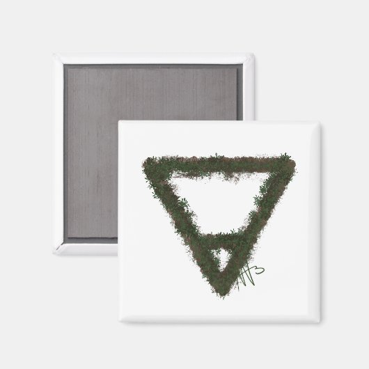 Rocky Earth Element Alchemy Symbool Magneet (Voorkant / Achterkant)
