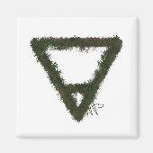 Rocky Earth Element Alchemy Symbool Magneet (Voorkant)