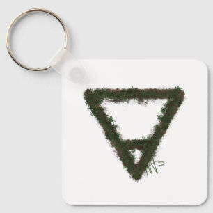 Rocky Earth Element Alchemy Symbool Metaal Sleutelhanger