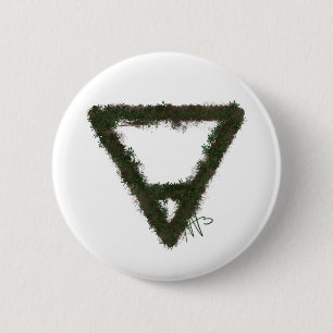 Rocky Earth Element Alchemy Symbool Ronde Button 5,7 Cm