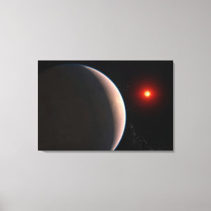 Rocky Exoplanet GJ 486 B in een baan om een rode d Canvas Afdruk