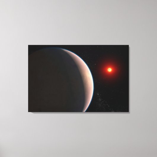 Rocky Exoplanet GJ 486 B in een baan om een rode d Canvas Afdruk (Voorkant)