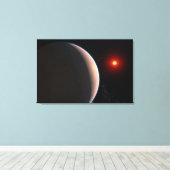 Rocky Exoplanet GJ 486 B in een baan om een rode d Canvas Afdruk (Insitu (Houten vloer))