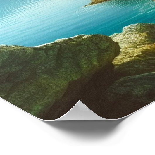 Rocky Island op het meer Poster (Hoek)