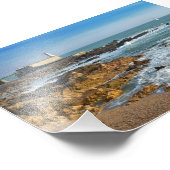 Rocky kustlijn van Les Sables d'Olonne in Frankrij Foto Afdruk (Hoek)