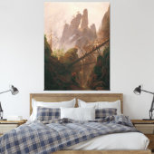 Rocky Landscape in het Elbe Sandstone-gebergte Canvas Afdruk (Insitu (Slaapkamer))