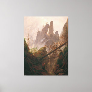 Rocky Landscape in het Elbe Sandstone-gebergte Canvas Afdruk