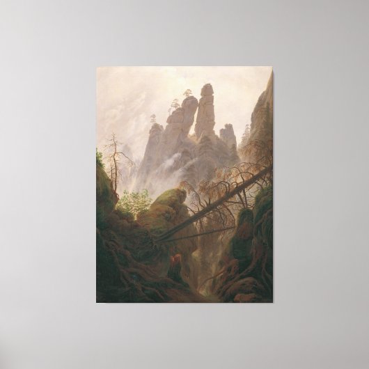 Rocky Landscape in het Elbe Sandstone-gebergte Canvas Afdruk (Voorkant)