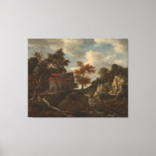 Rocky landscape Jacob Isaacksz van Ruisdael Canvas Afdruk